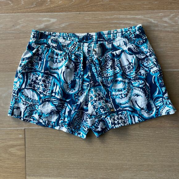 Lilly Pulitzer 5" Katia Short In Indigo Keep On Trunkin Elephants Blue White - Picture 1 of 3